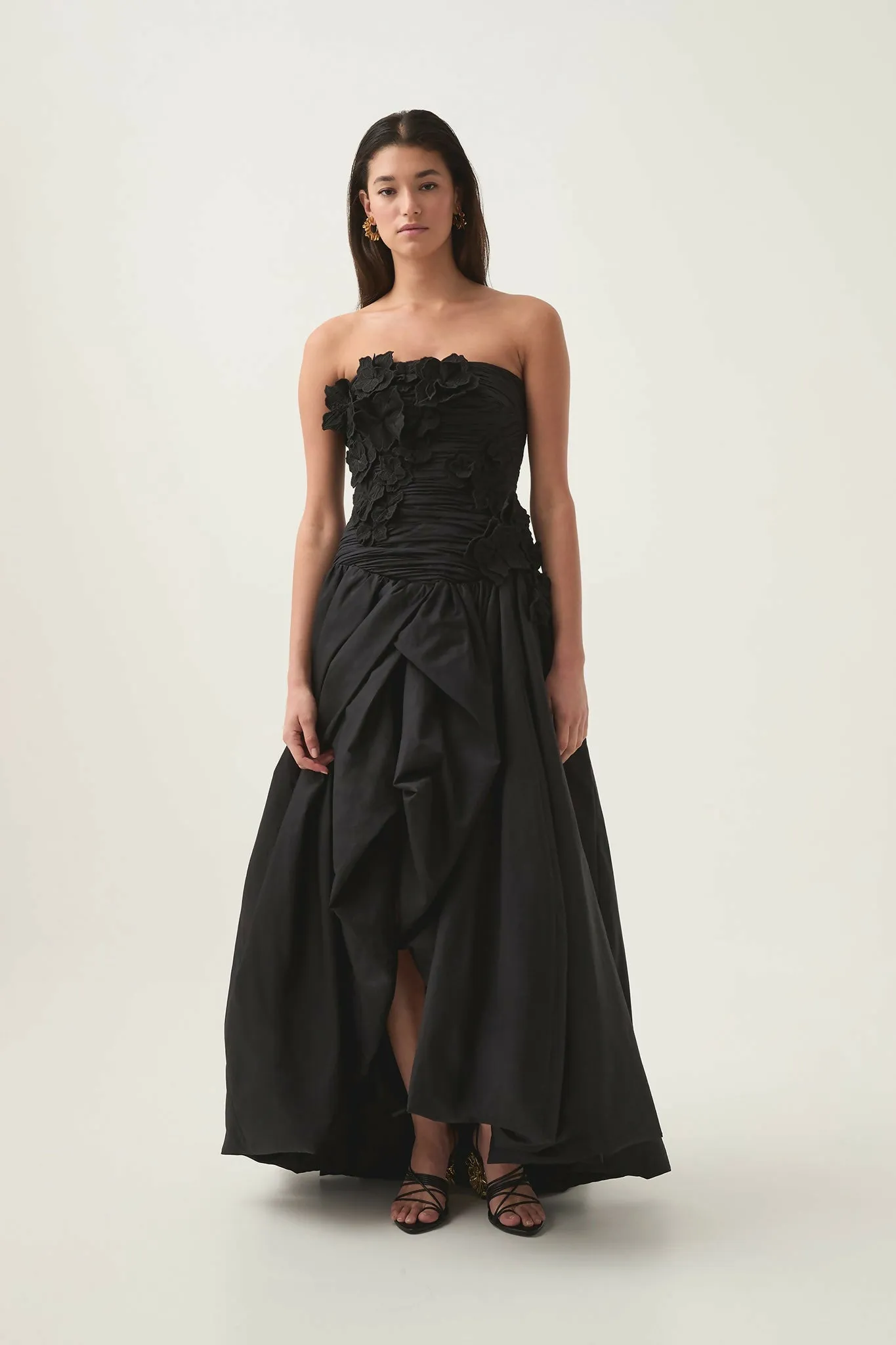 Aje Splendour Flower Gown Black