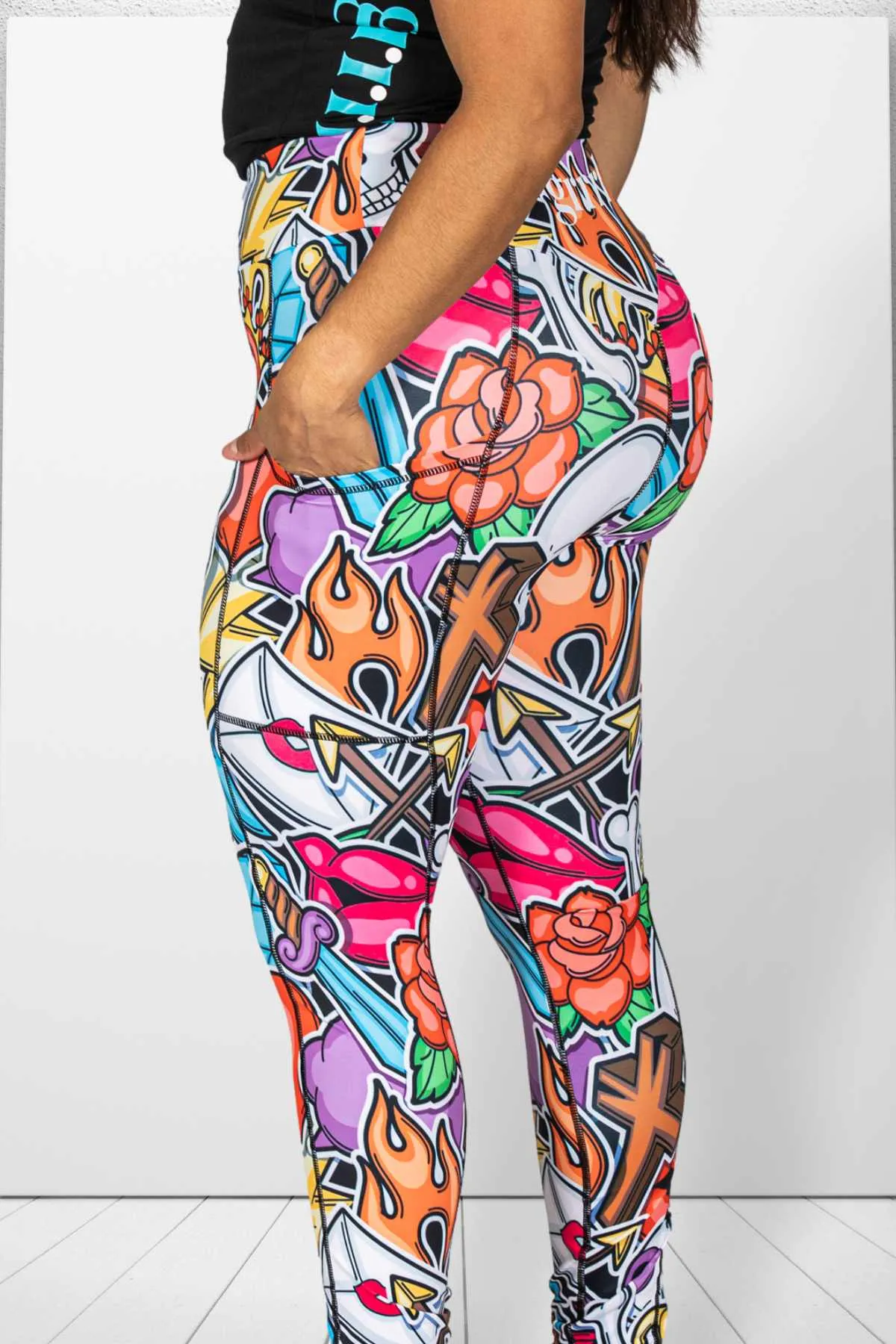 American Tattoo CT Free Next Level Pocket Leggings