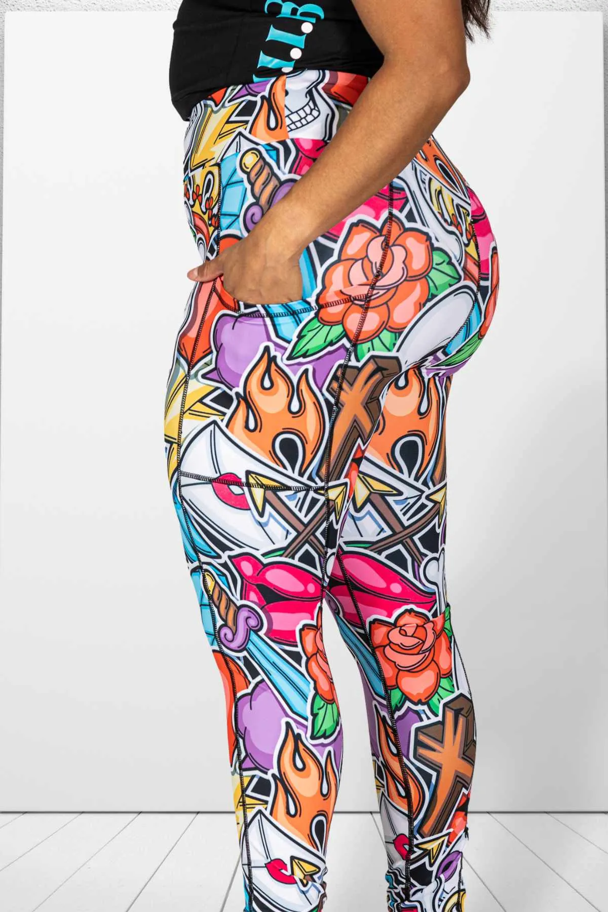 American Tattoo CT Free Next Level Pocket Leggings