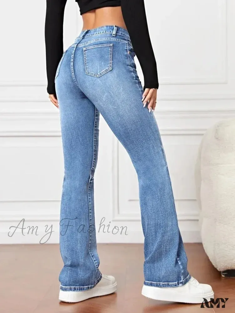 Amy Fashion - 2024 Fall Fashion Stretch Denim High Waist Casual For Women Female Clothing S-2XL Drop Shipping Jean