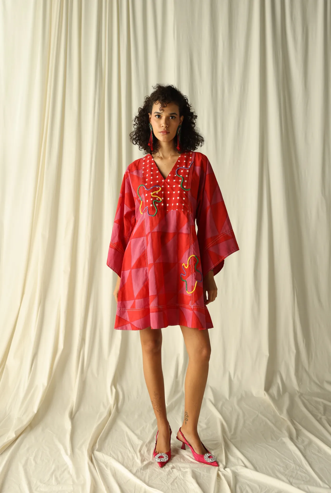 Andretta Embroidered Shift Dress