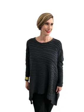 Asymmetric Long Sweater Black