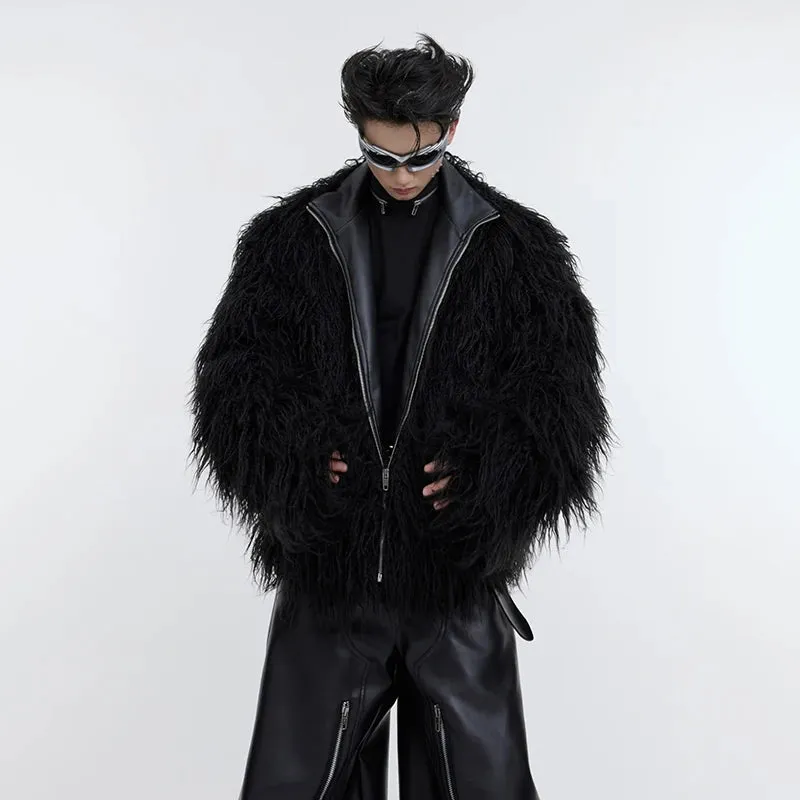 Autumn Winter Men's Fake Fur Leather Jackets Anti Sable Fur Thickened Coat Fashion Male Cotton Clothing Trend 9C3054