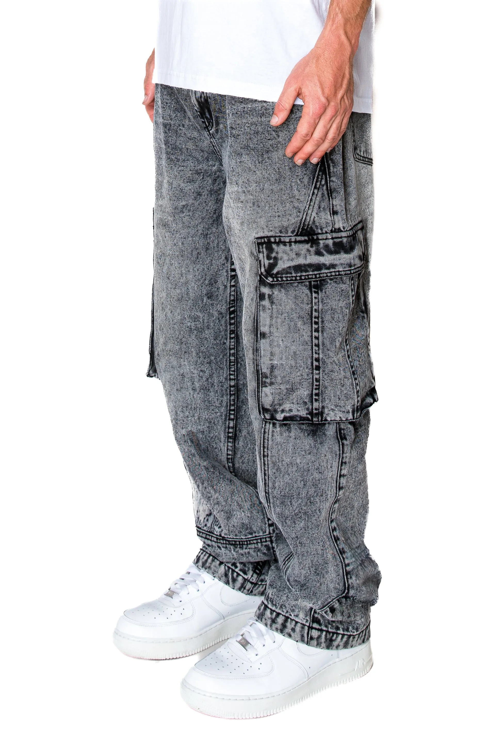 Baggy Fit Cargo Denim Jeans