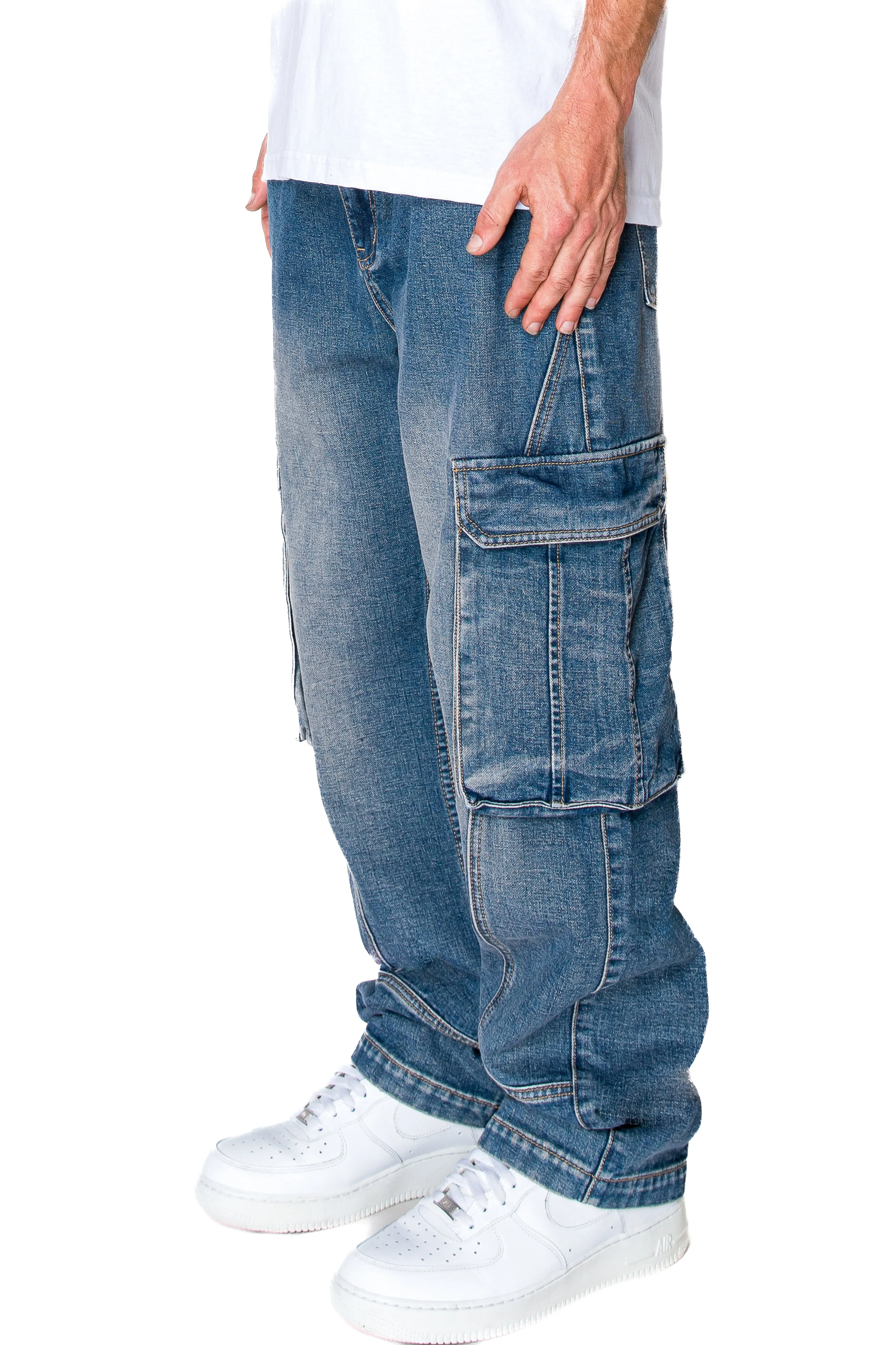 Baggy Fit Cargo Denim Jeans