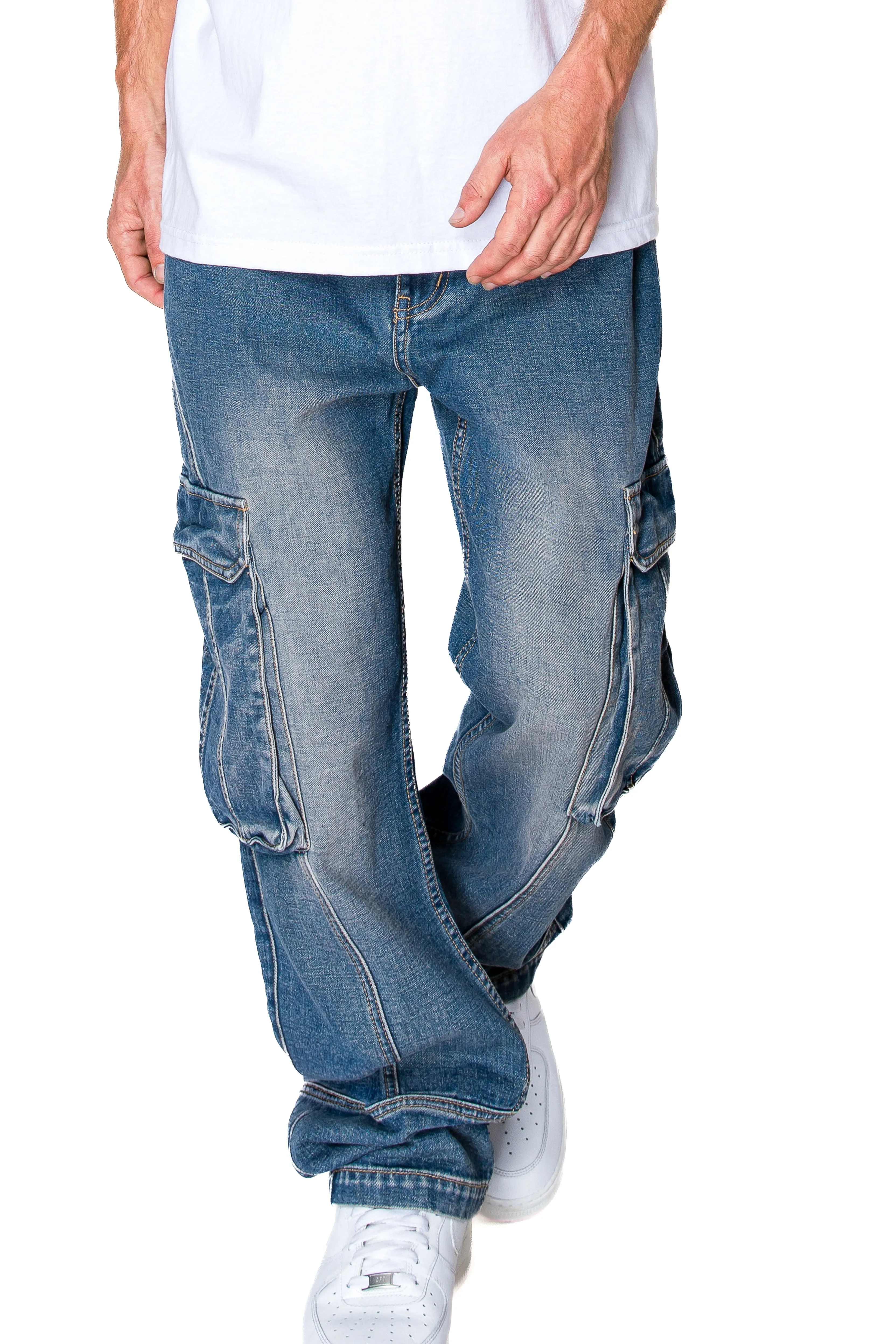 Baggy Fit Cargo Denim Jeans