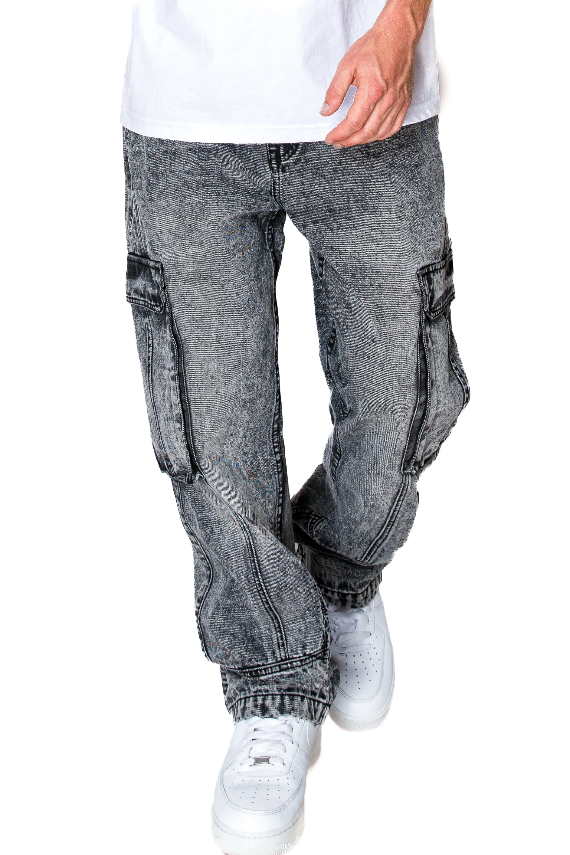 Baggy Fit Cargo Denim Jeans