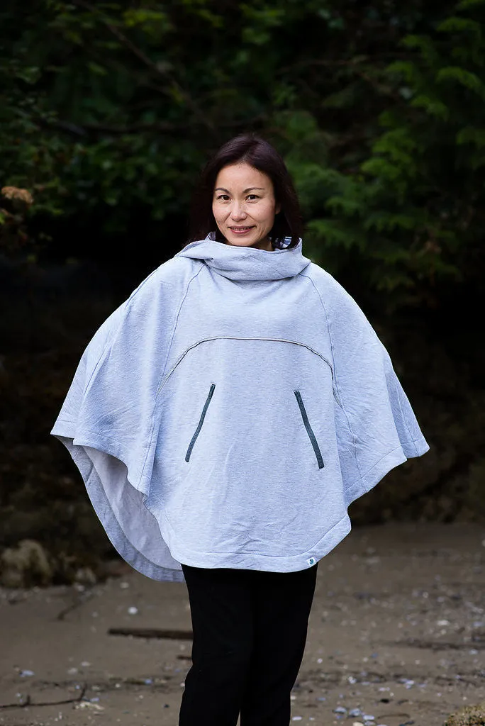 Bamboo Soft Cotton Poncho - Light Grey