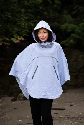 Bamboo Soft Cotton Poncho - Light Grey