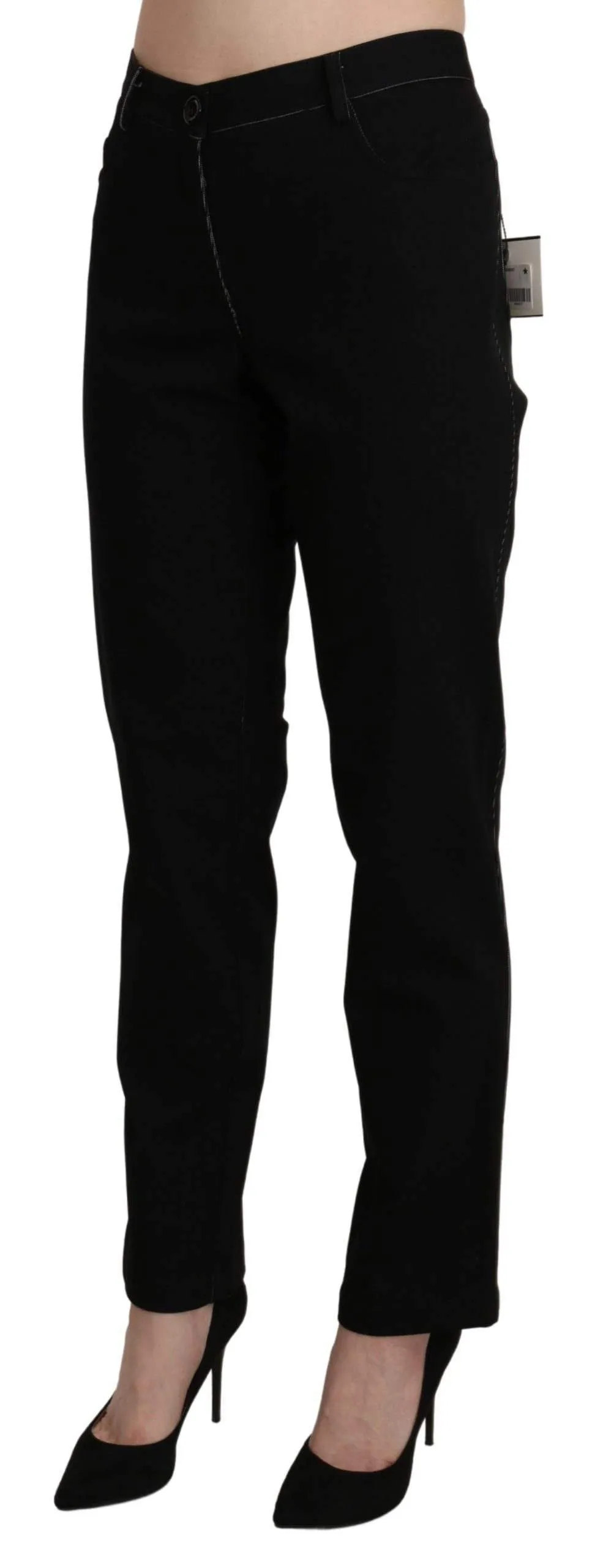 BENCIVENGA  High Waist Straight Casual Trouser Pant