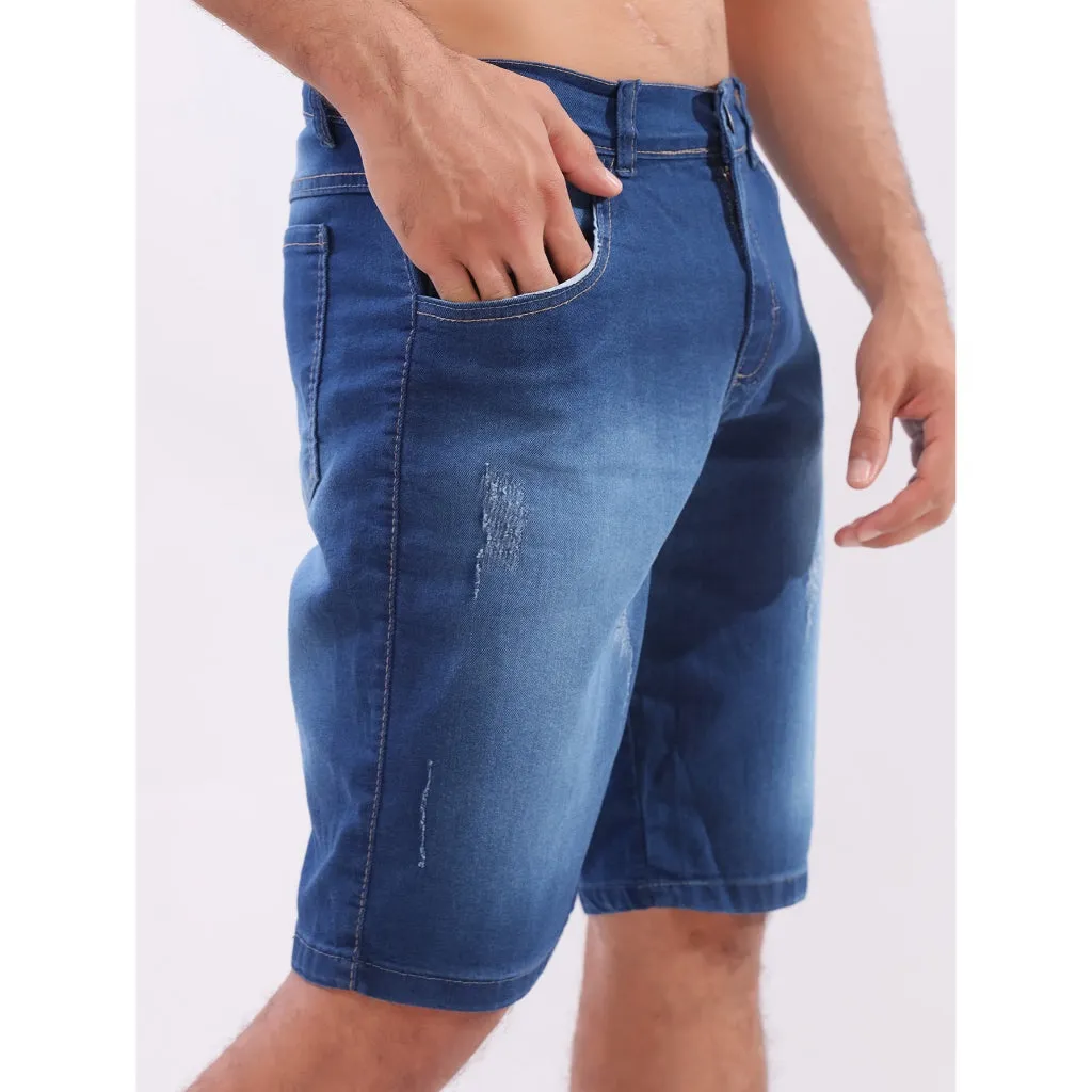 Bermuda Jeans Masculina Elastano