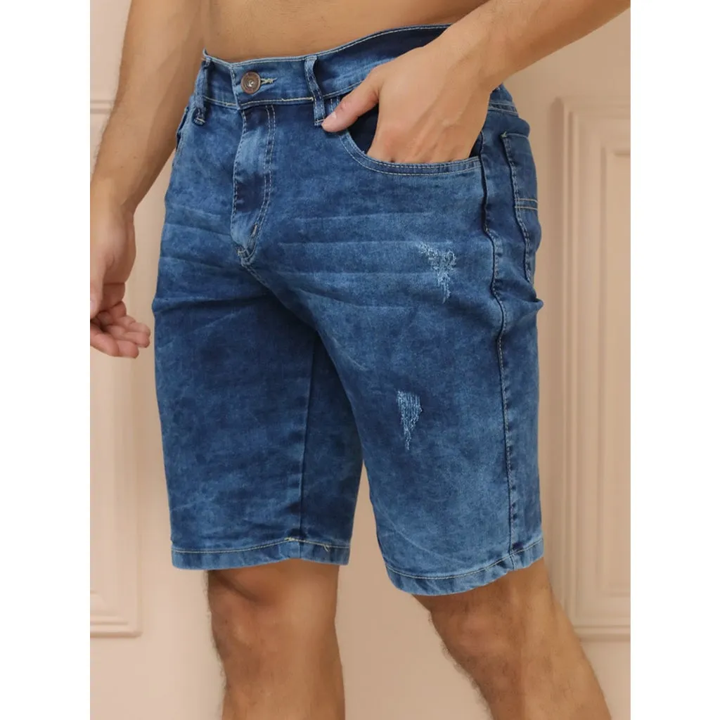 Bermuda Jeans Masculina Elastano