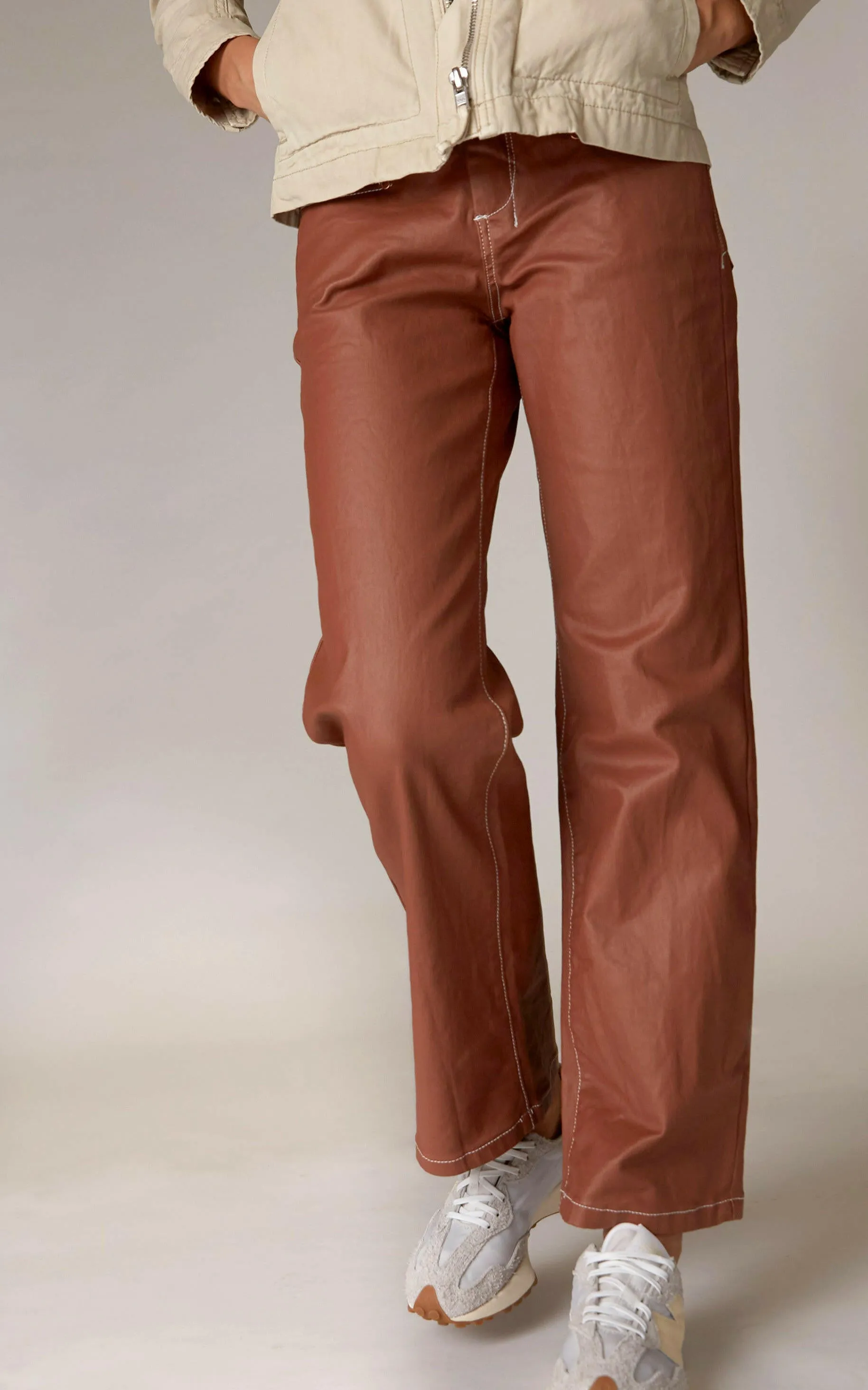 Betzy Coated Denim Copper Jeans