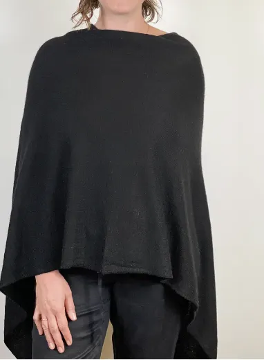 Black Cashmere Poncho