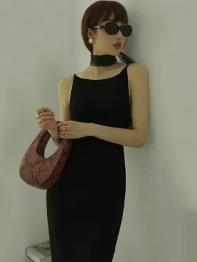 Black Sexy Dress Spaghetti Strap Female Party Dresses For Women Summer Bodycon Skinny Knitted Dress C-104