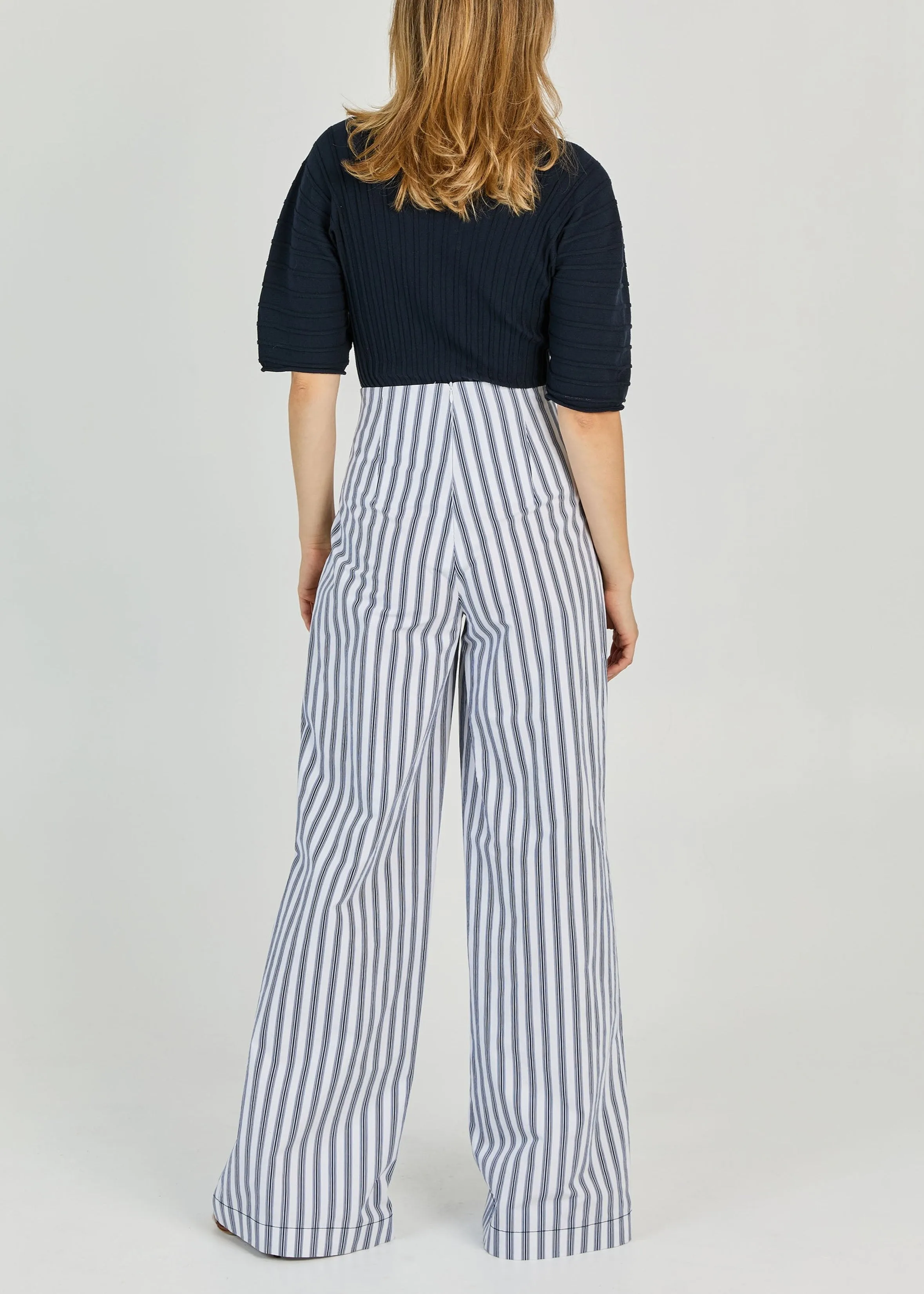 CABANA STRIPE HIGH WAIST WIDE LEG PANTS