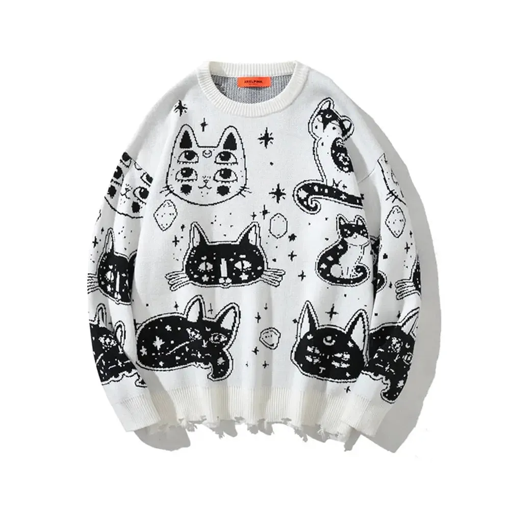 Cat Oversize Knitted Sweater