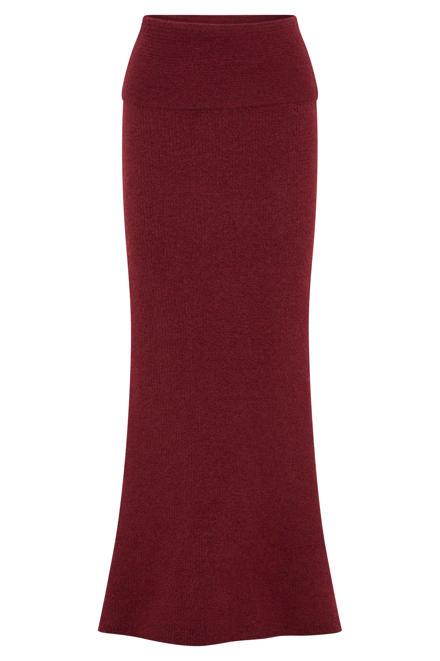 Charlotte Knit Maxi Skirt With Overlay - Merlot