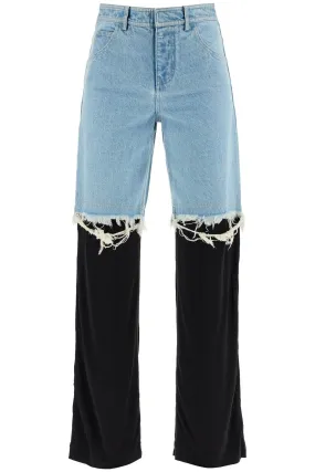 Christopher Esber High-Waisted Jeans With Jersey Inserts