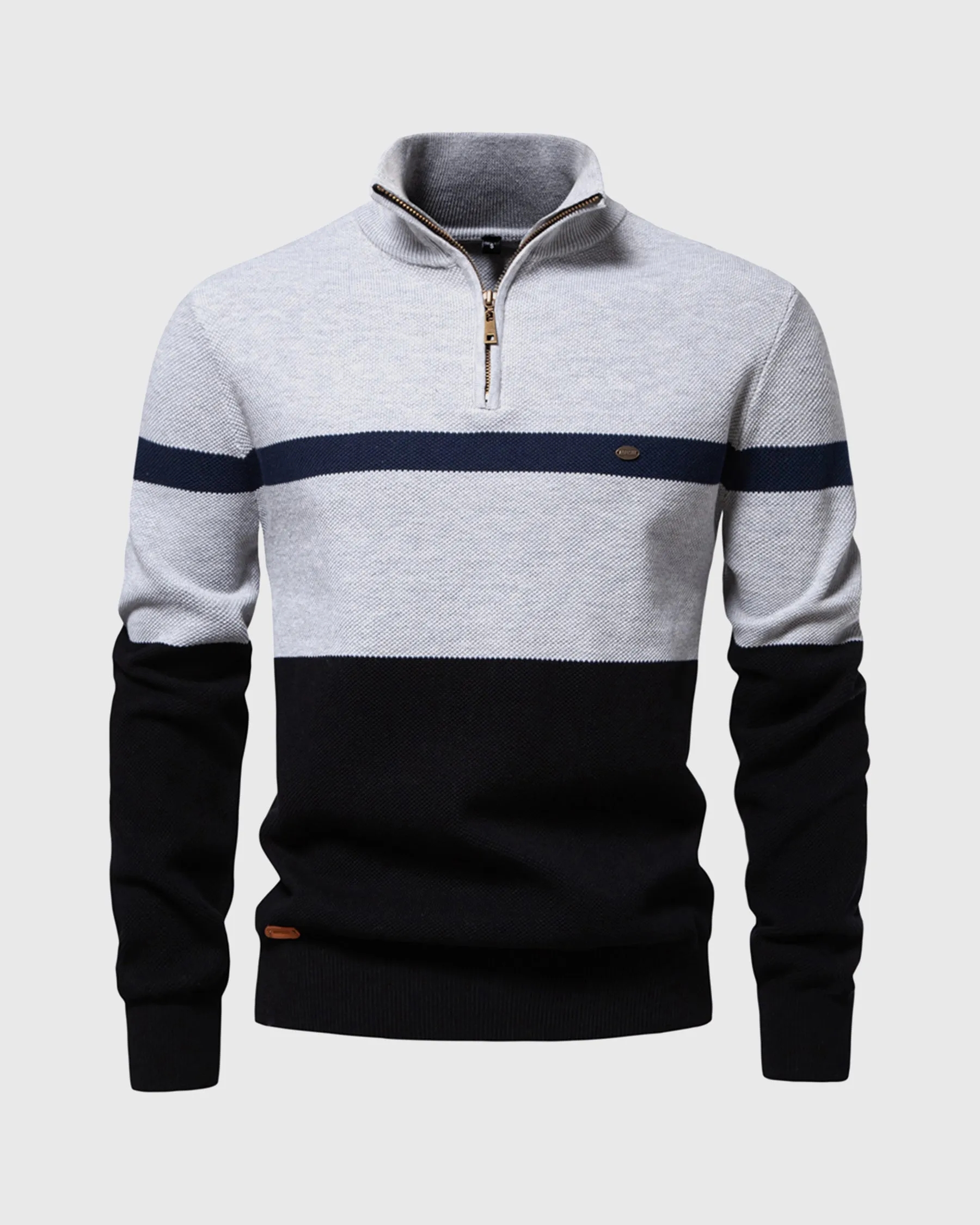 Color-Block Quarter-Zip Sweater