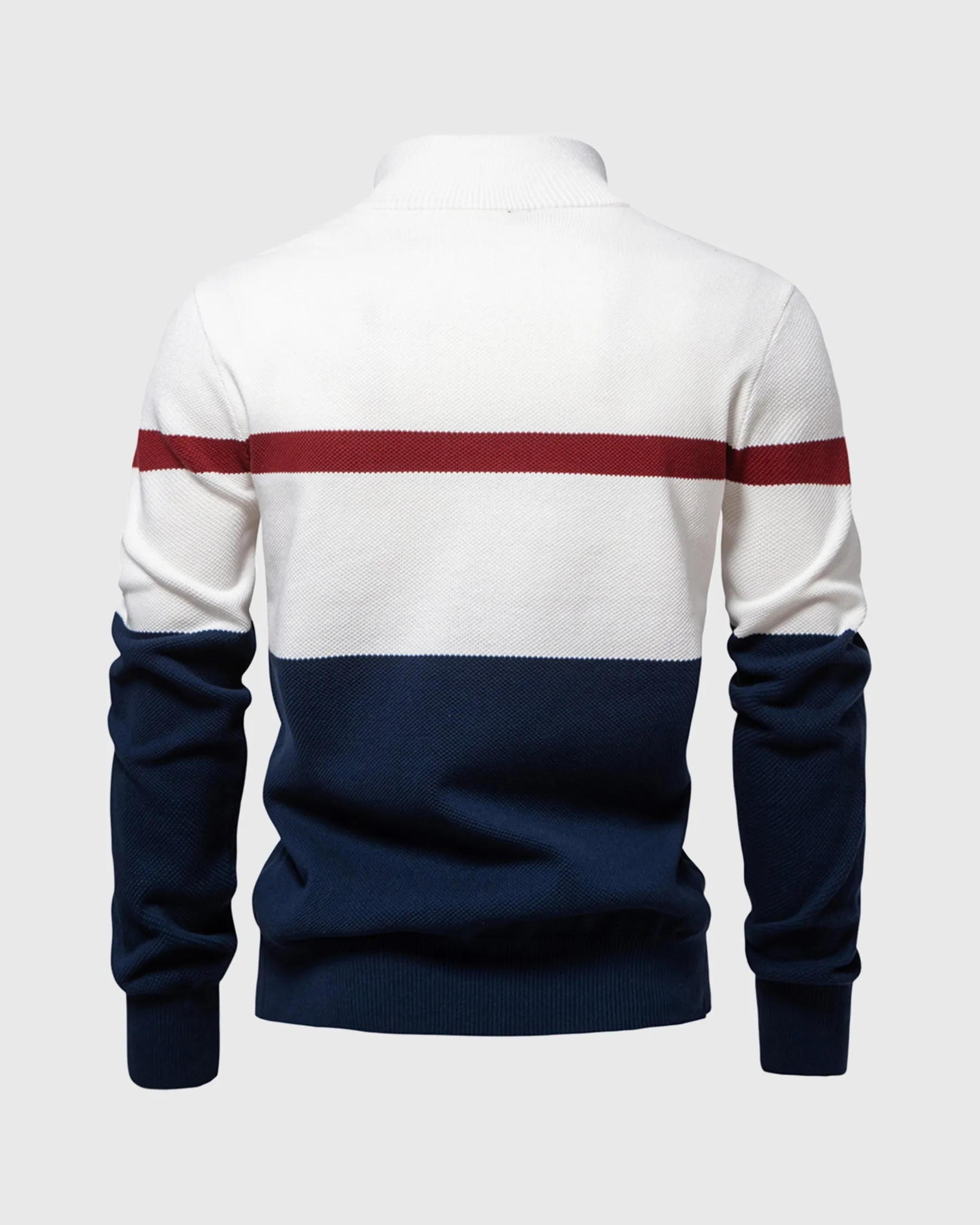 Color-Block Quarter-Zip Sweater