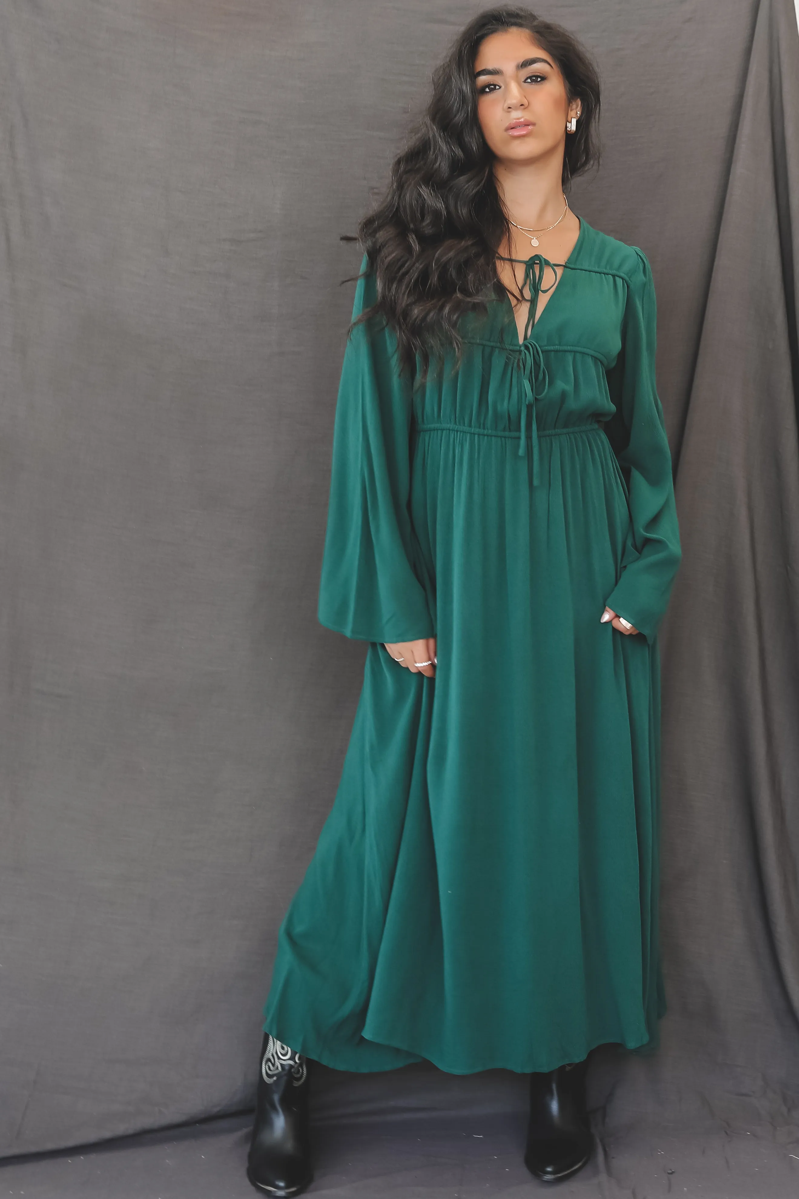 Cool Calm And Looking Good Hunter Green Maxi Dress