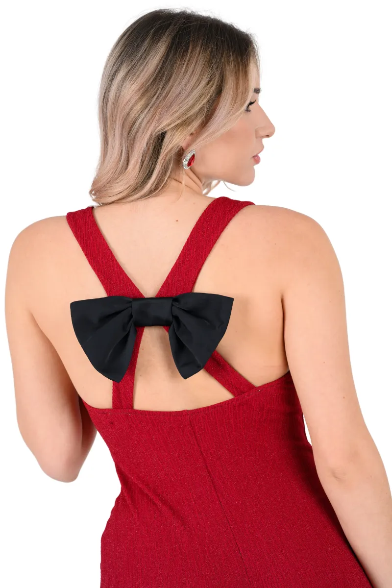 Crisscross Bow Back Tango Dress With Slits