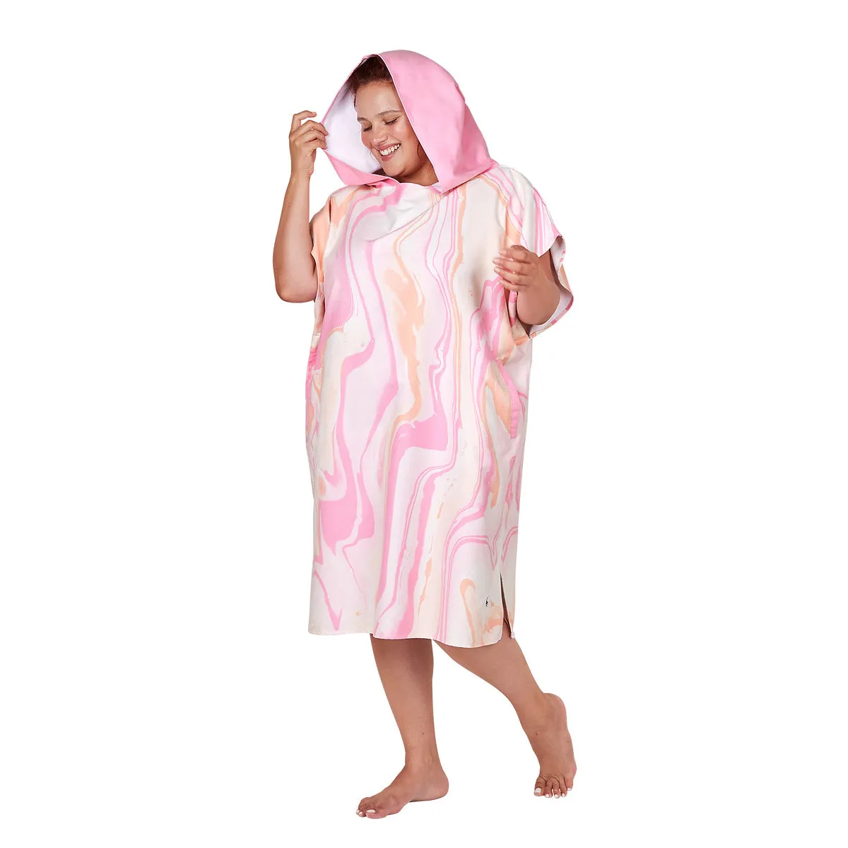 Dock & Bay Adult Poncho - Marble - Peach Melba - Outlet