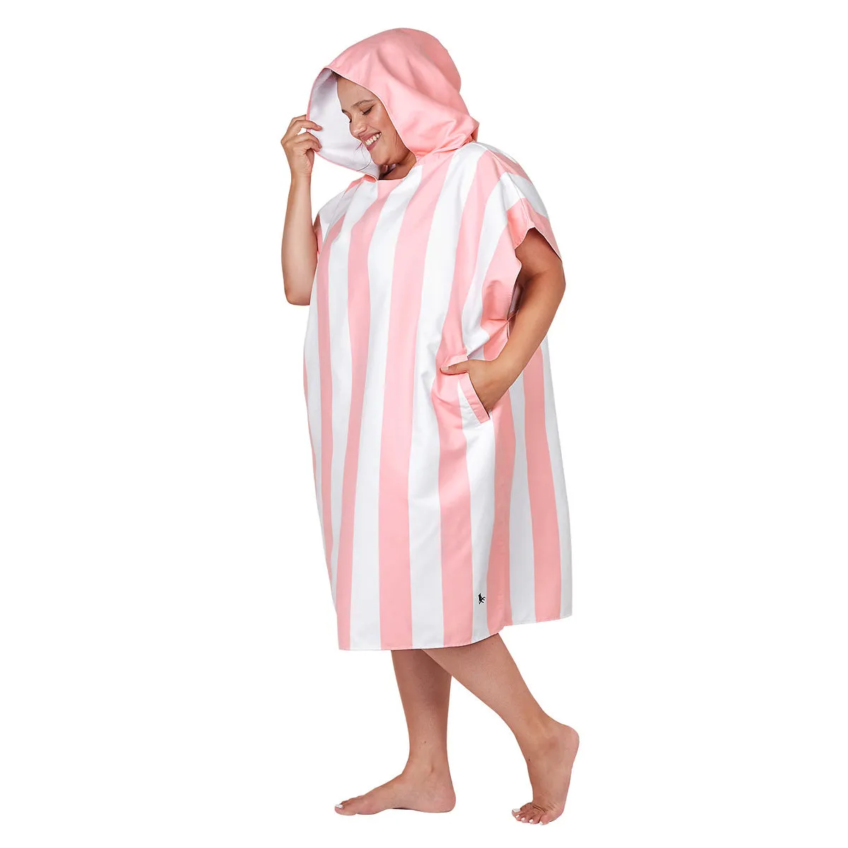 Dock & Bay Poncho Adults - Malibu Pink - GRS Certified