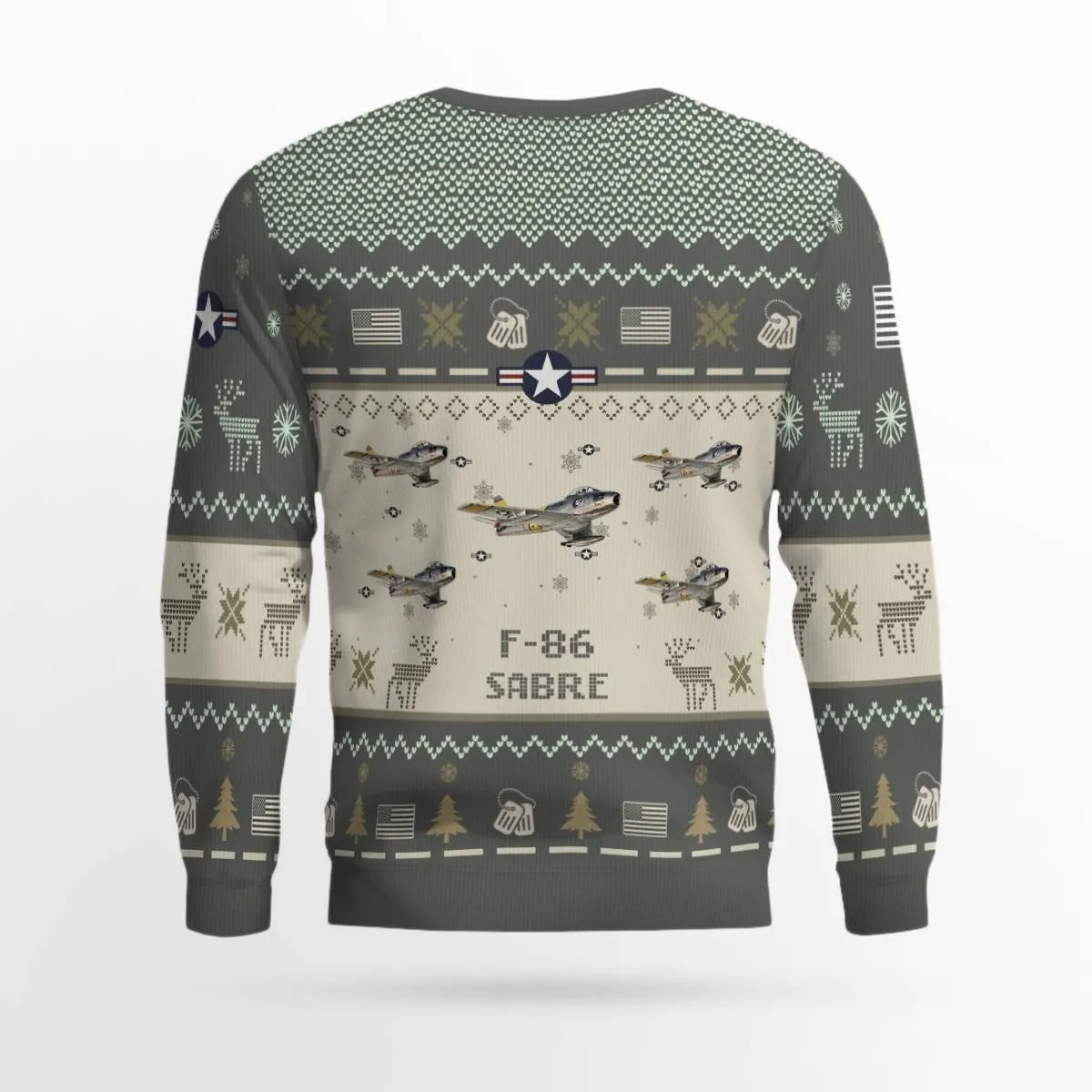 F-86 Sabre F86_Aircraft Ugly Sweater, Ugly Sweater Christmas Shirt for Men Dad Veteran