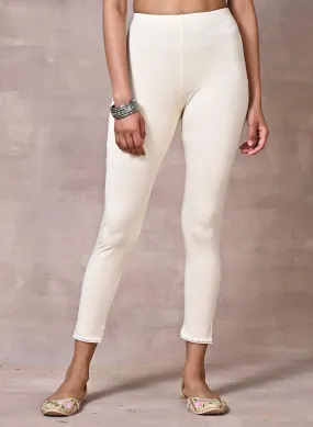 Farah Cream Viscose Lycra Leggings for Women