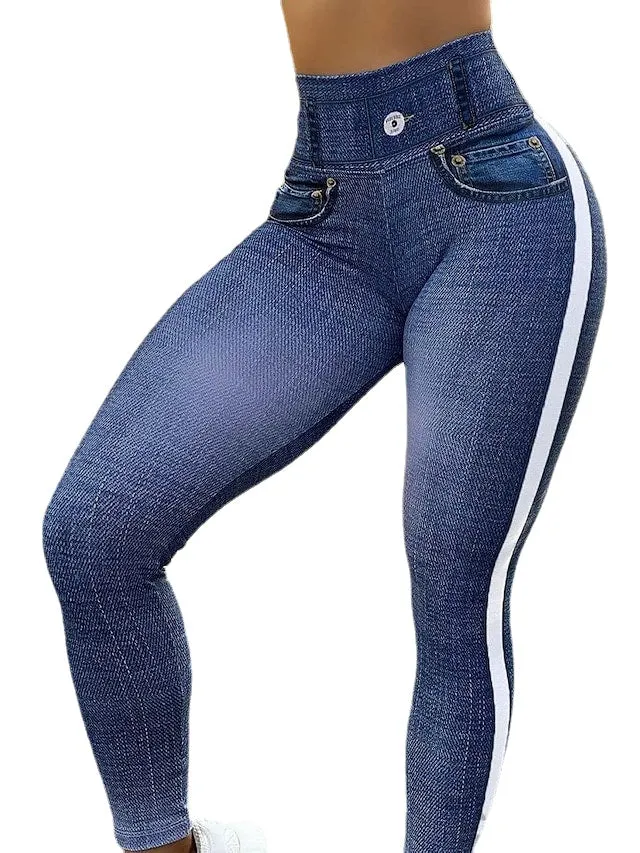 Fashion Casual Women's High-Waist Elasticity Denim Pants