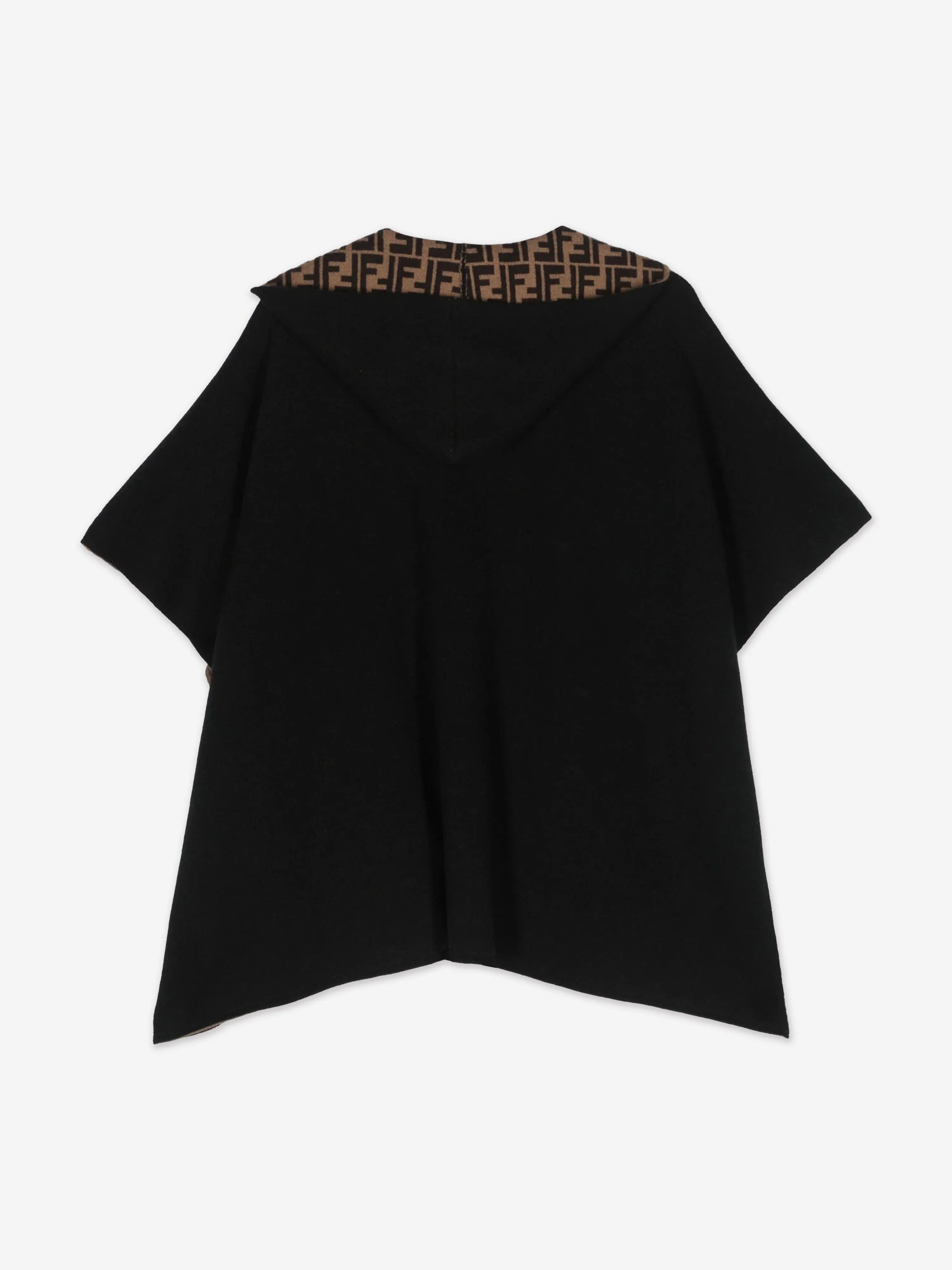 Fendi Girls Reversible Logo Cape in Black