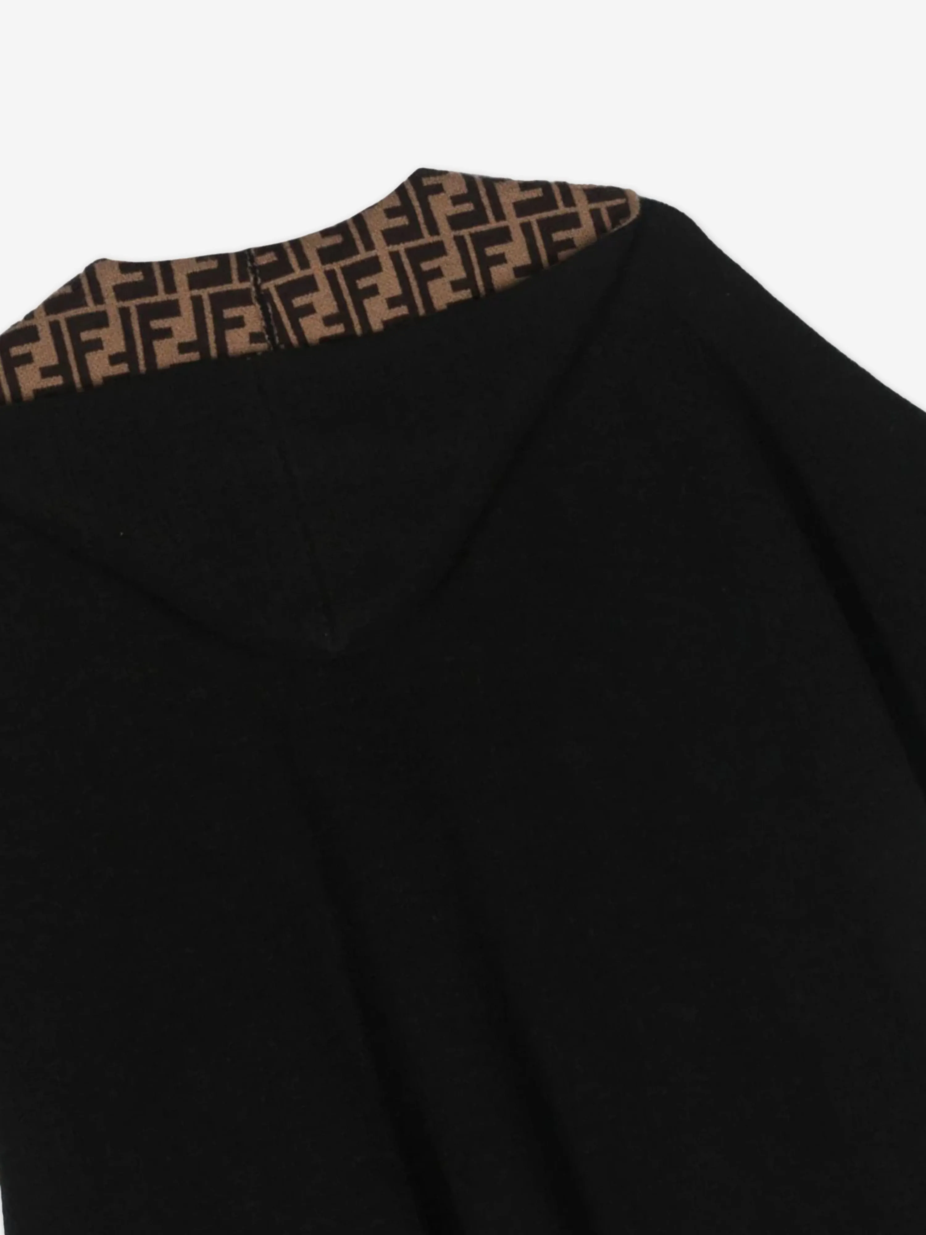 Fendi Girls Reversible Logo Cape in Black