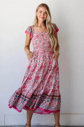 FINAL SALE - Darling Behavior Blush Floral Maxi Dress