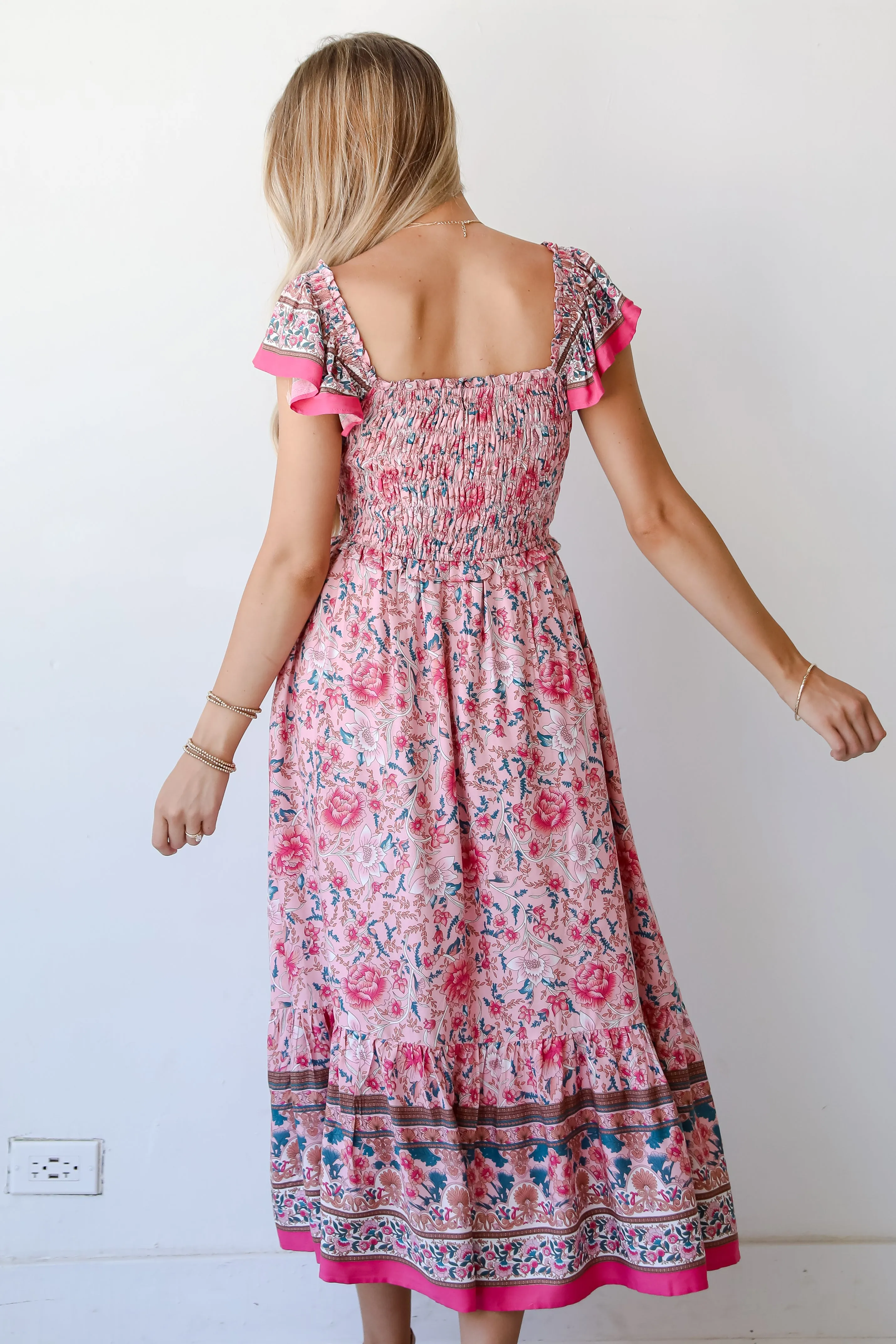 FINAL SALE - Darling Behavior Blush Floral Maxi Dress