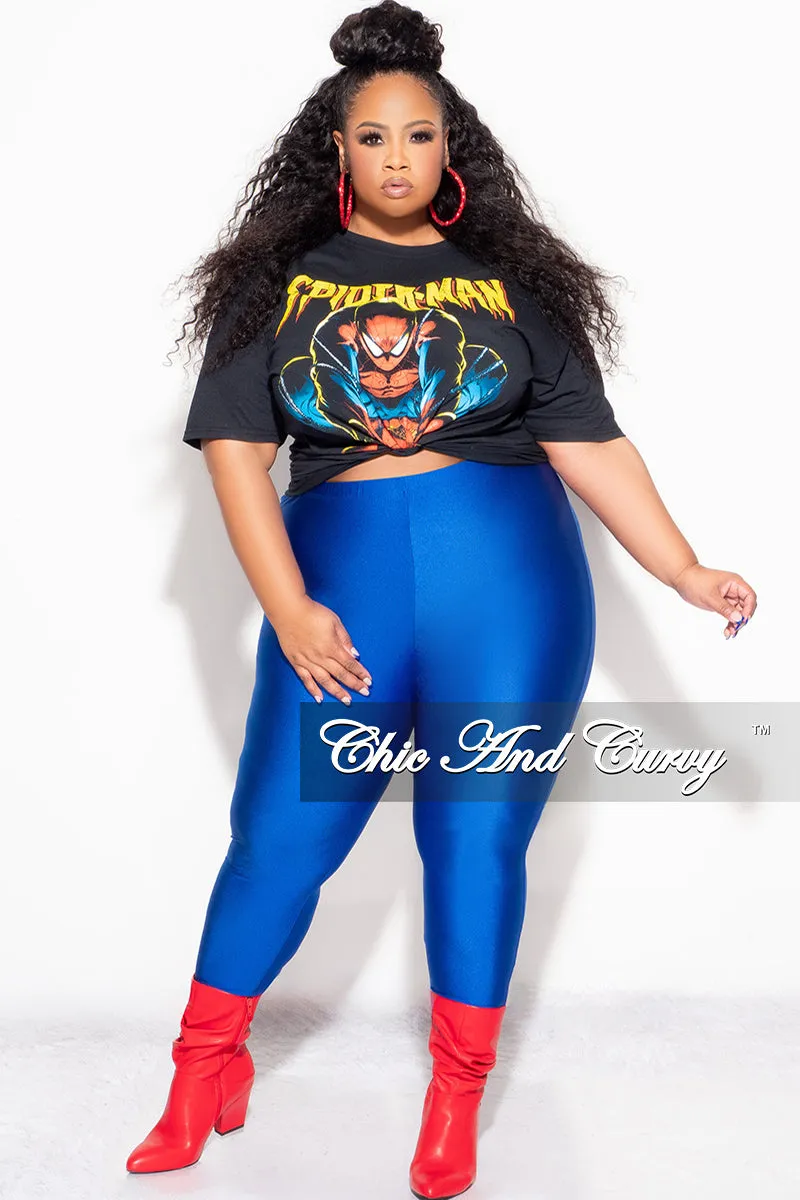 Final Sale Plus Size Short Sleeve "Spiderman " Graphic T-Shirt in Black