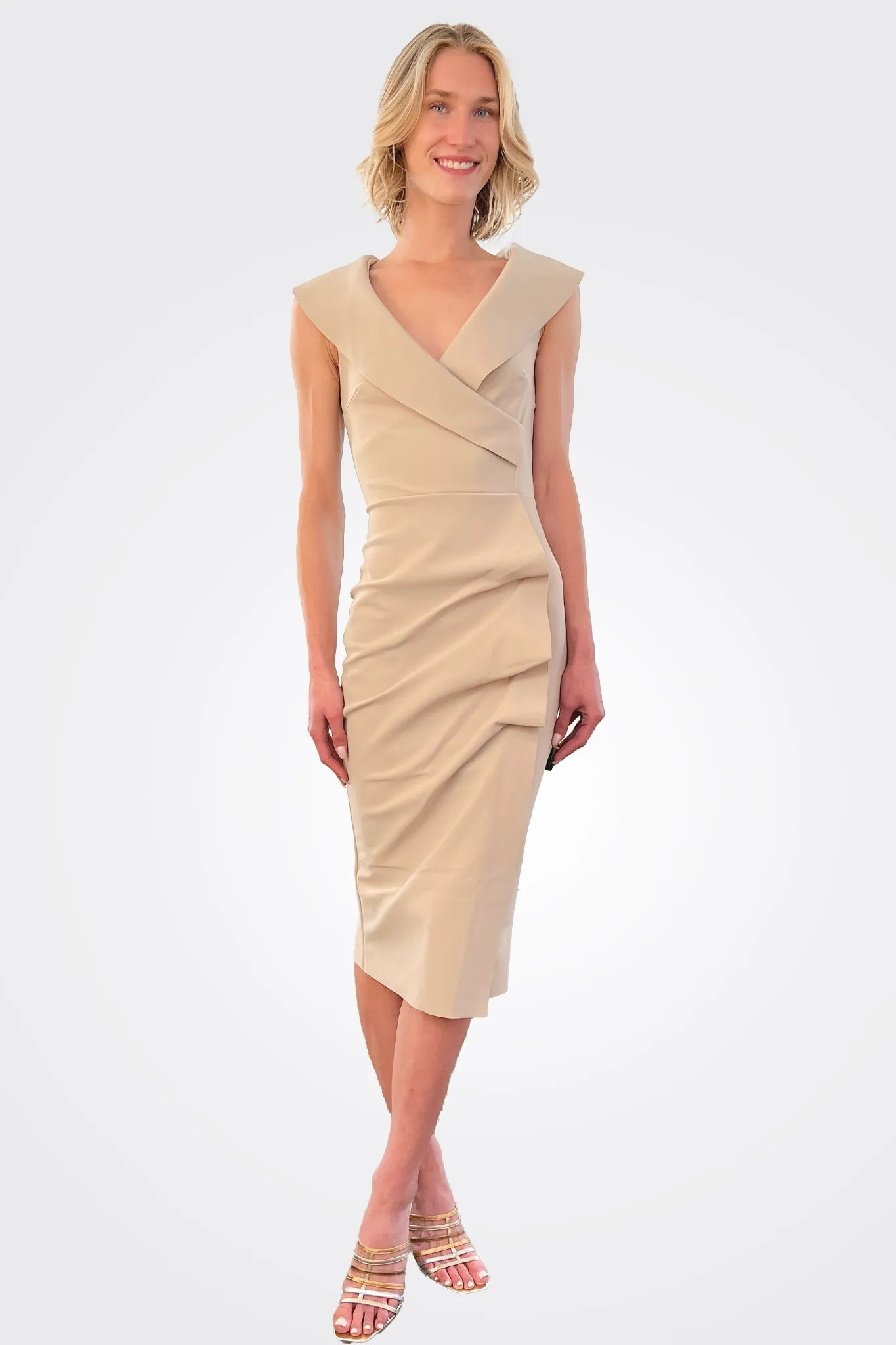 Fiynorc Stretch Jersey Dress - Sand