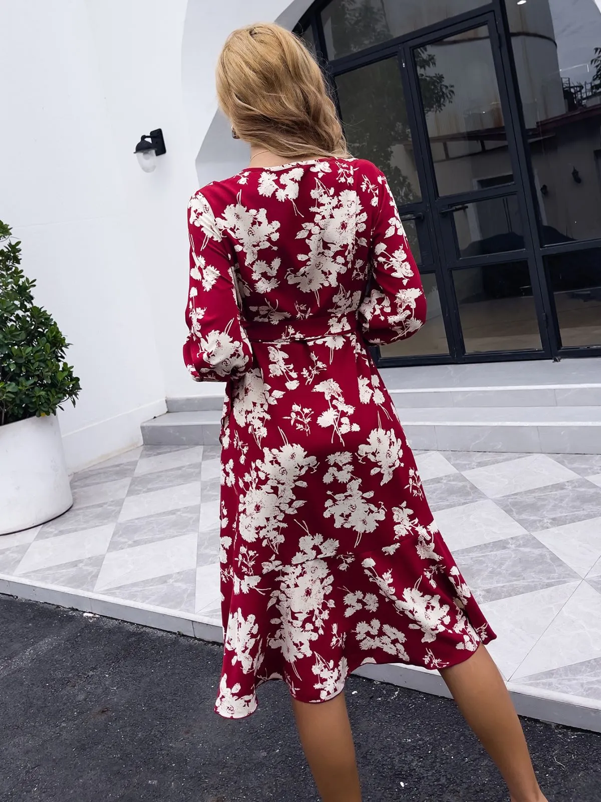 Floral Print Wrap Dress