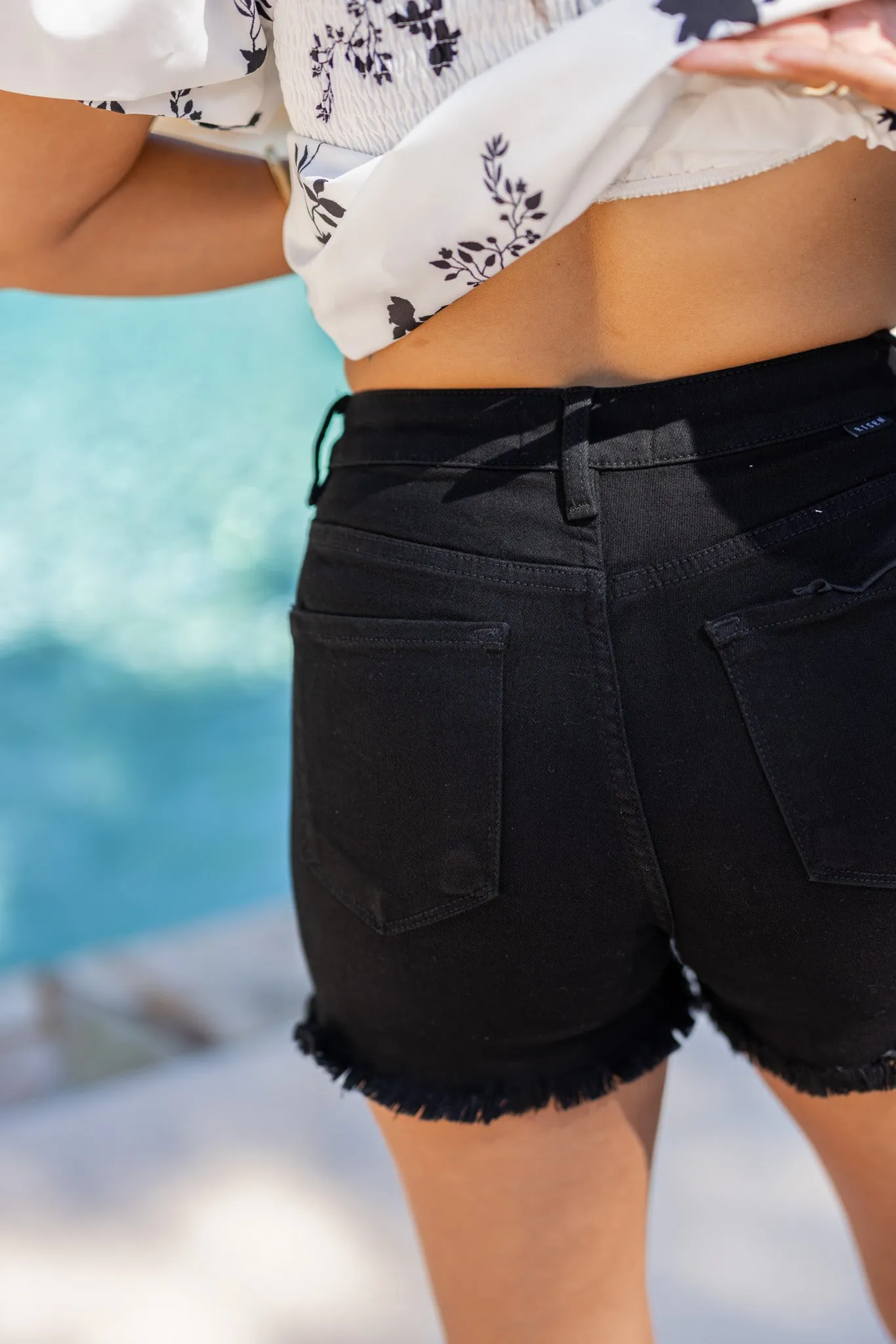 Frayed Feelings Black Denim Shorts