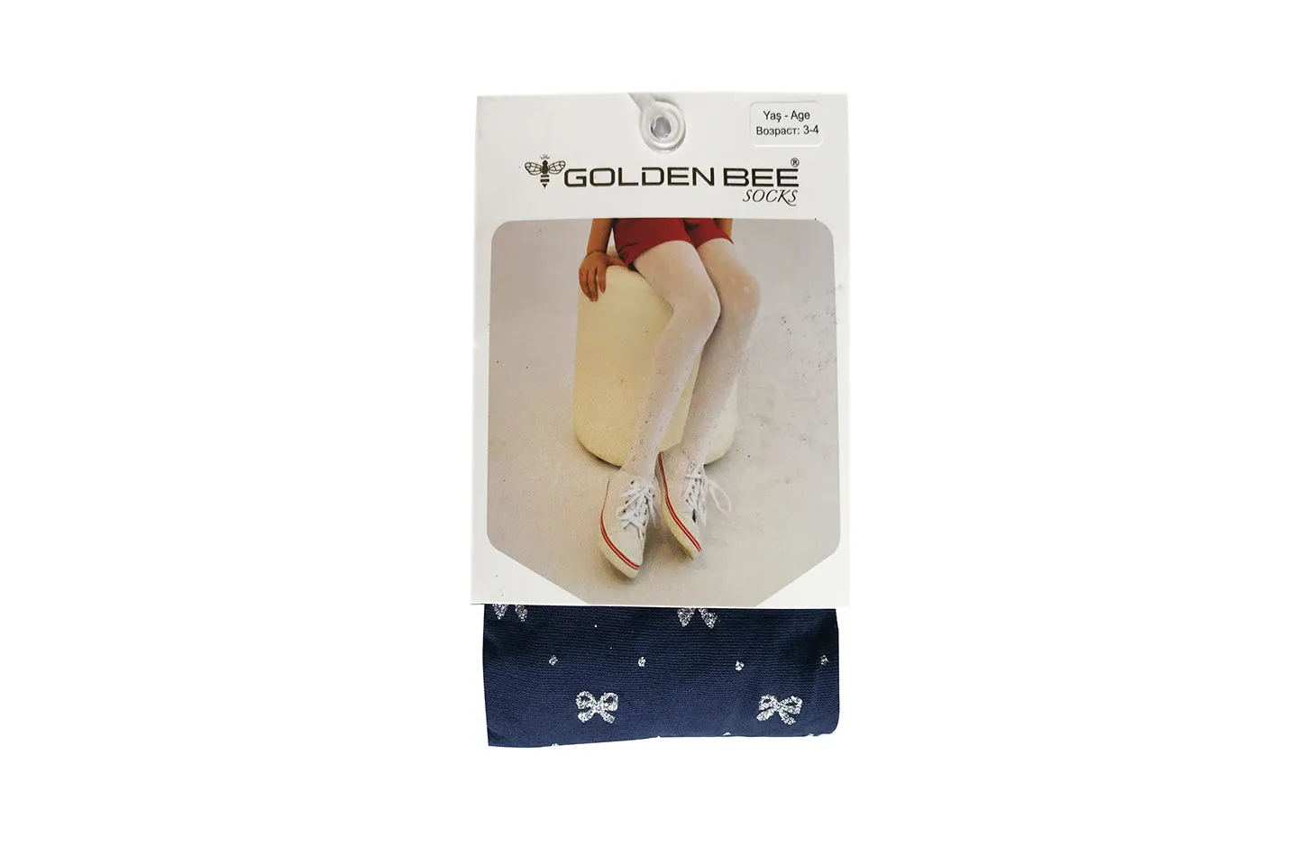 Girls thin tights - Bows - Navy Blue