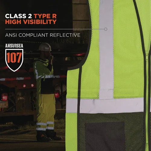 Glowear 8210z Hi-vis Class 2 Mesh Vest, Large To X-large, Lime, Ships In 1-3 Business Days