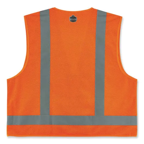 Glowear 8249z Class 2 Economy Surveyors Zipper Vest, Polyester, Small/medium, Orange, Ships In 1-3 Business Days