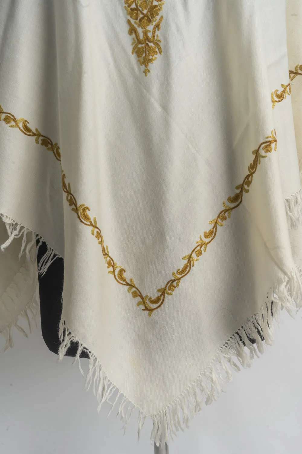 Golden Elegance Aari Hand Embroidery Poncho