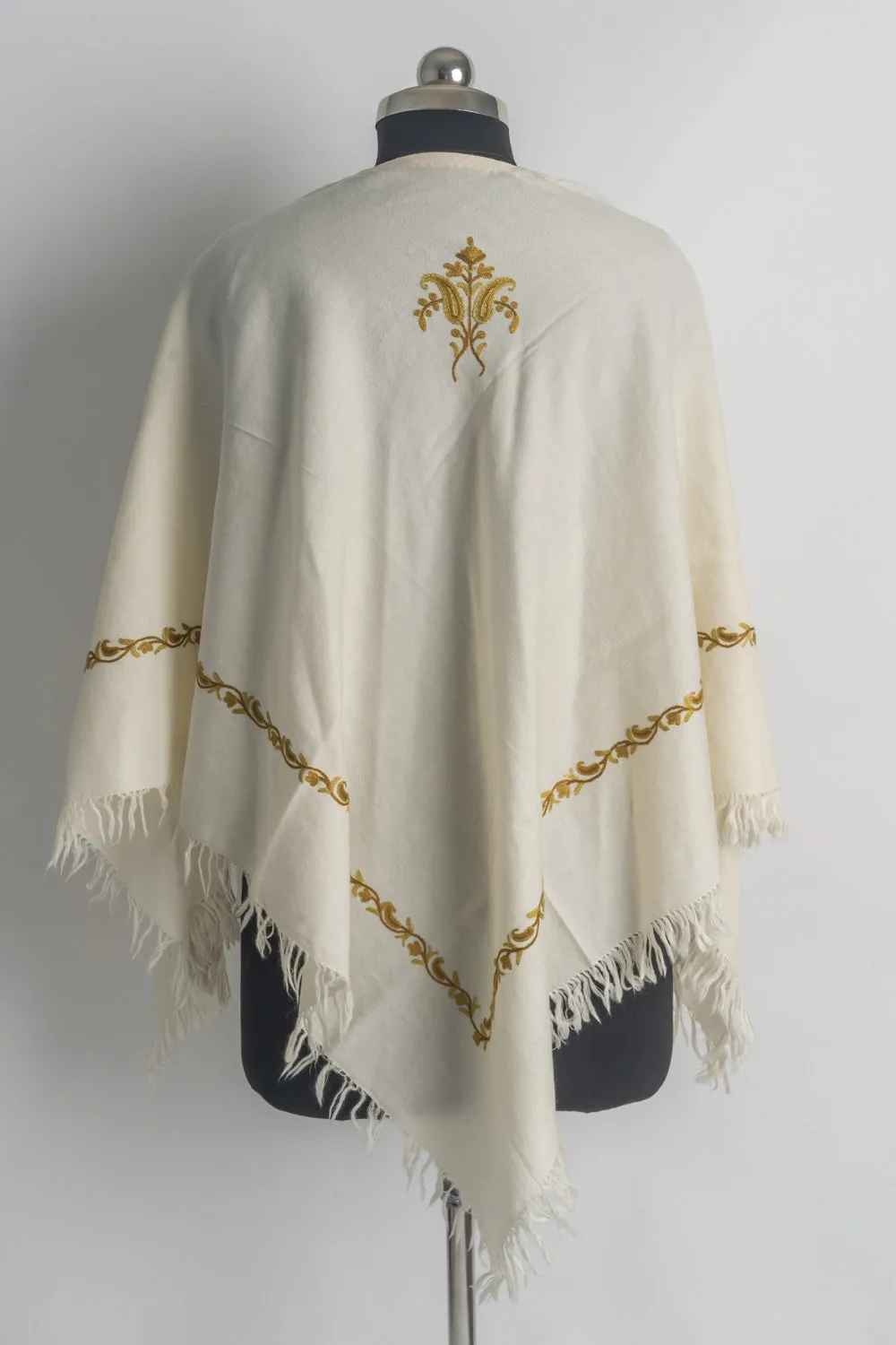 Golden Elegance Aari Hand Embroidery Poncho