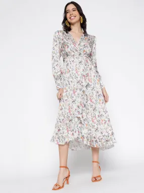 Graceful Wrap Midi Dress