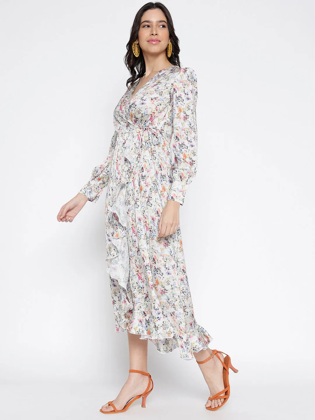 Graceful Wrap Midi Dress