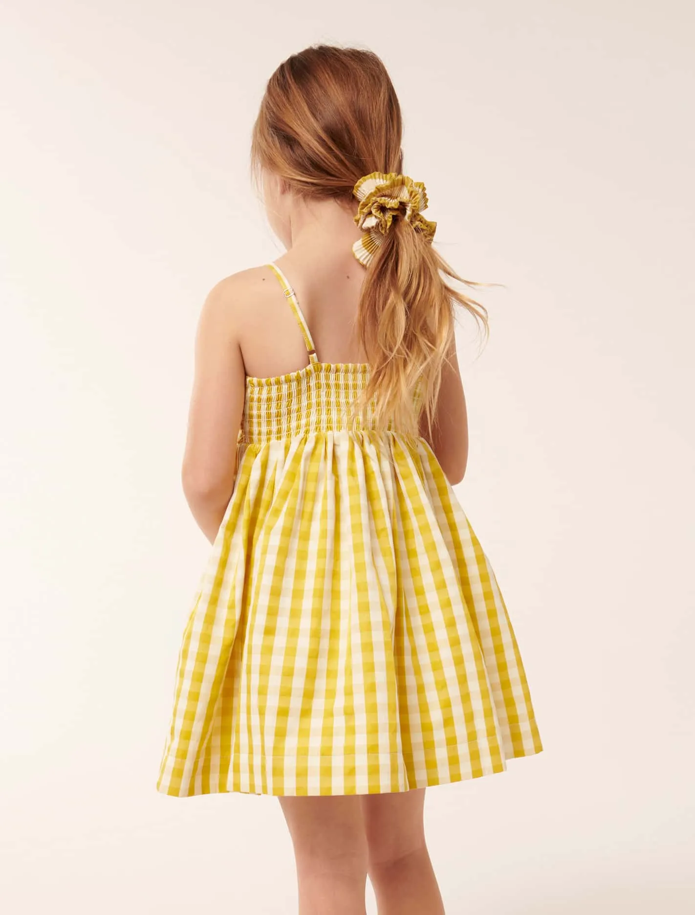 Helena Bow Gingham Girls Dress