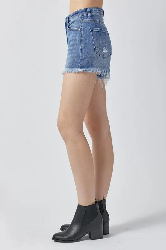 High Rise Denim Shorts