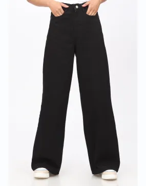 High Rise Wide Leg Jeans Black